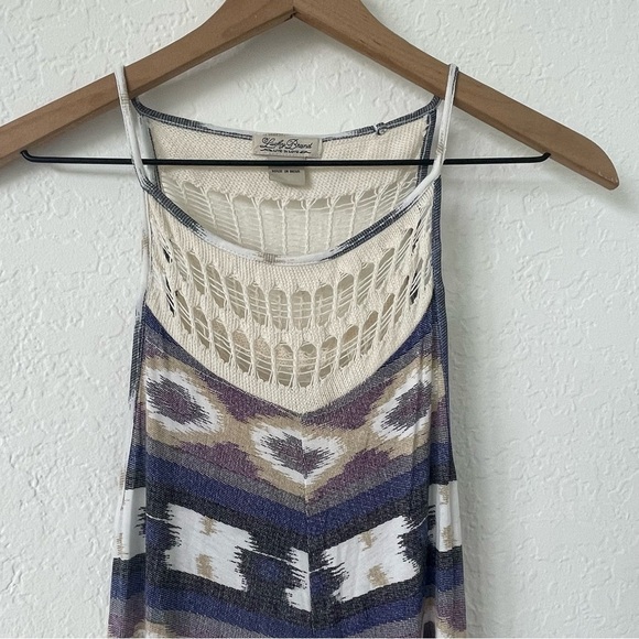 L Lucky Brand Maxi Dress M Crochet Boho Sleeveless Indie Western Beach Festival - Picture 4 of 15